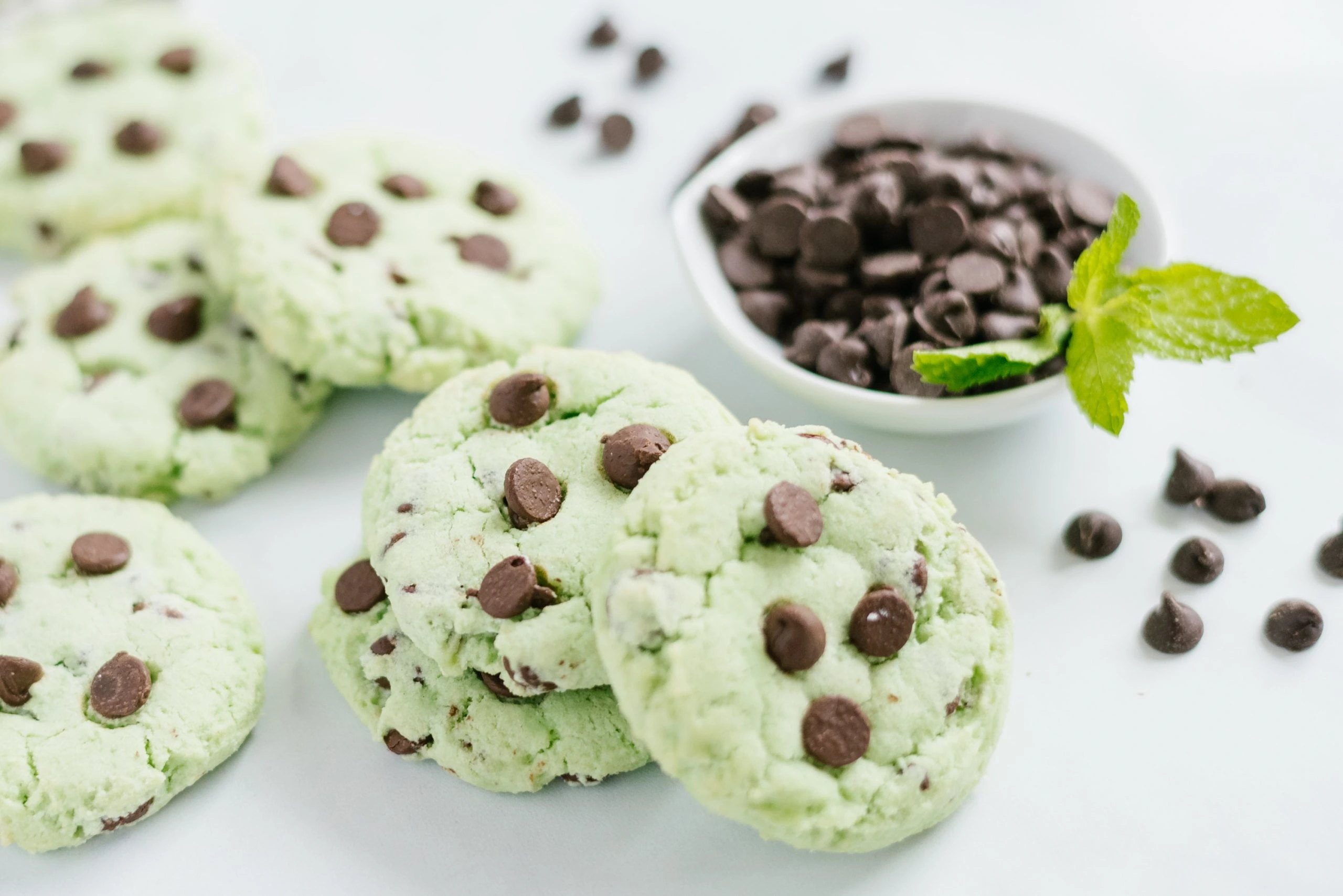 Making Mint Chocolate Chip Cookies